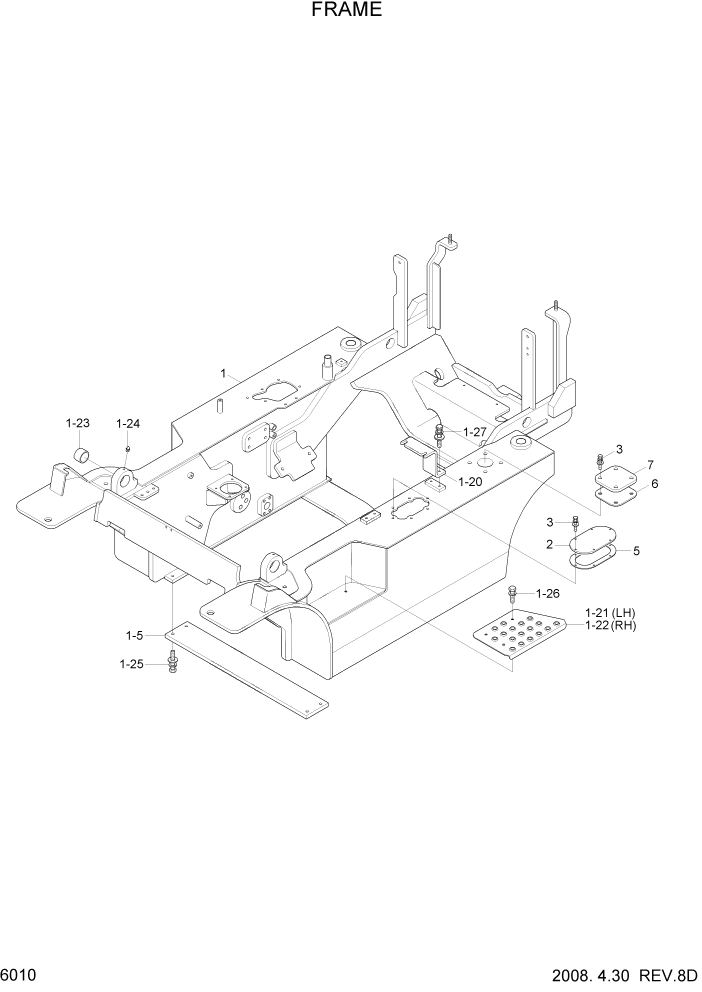 Схема запчастей Hyundai 15L/18L/20LA - PAGE 6010 FRAME СТРУКТУРА