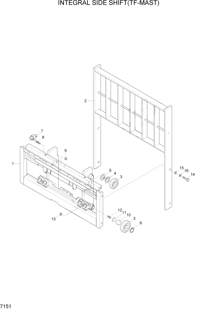 Схема запчастей Hyundai 15L/18L/20LA - PAGE 7151 INTEGRAL SIDE SHIFT(TF-MAST) РАБОЧЕЕ ОБОРУДОВАНИЕ