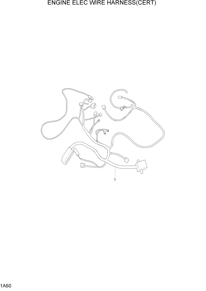 Схема запчастей Hyundai 20/25/30G-7 - PAGE 1A60 ENGINE ELEC WIRE HARNESS(CERT) СИСТЕМА ДВИГАТЕЛЯ