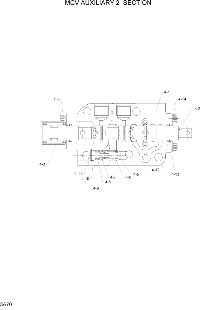 Схема запчастей Hyundai 20/25/30LC-7 - PAGE 3A70 MCV AUXILIARY 2 SECTION ГИДРАВЛИЧЕСКАЯ СИСТЕМА