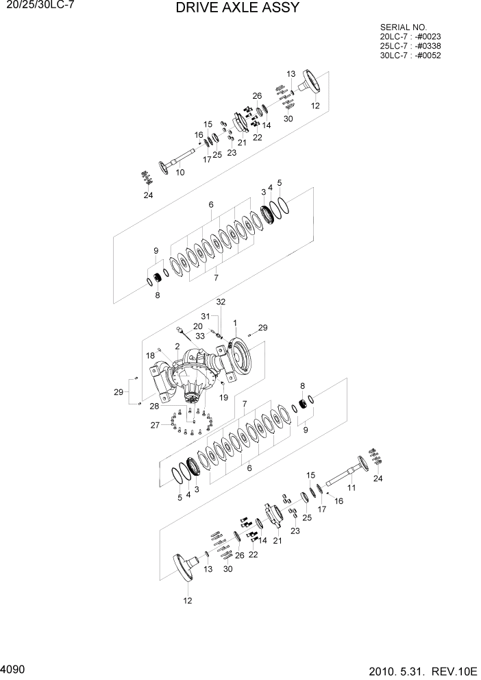 Схема запчастей Hyundai 20/25/30LC-7 - PAGE 4090 DRIVE AXLE ASSY(OLD) СИЛОВАЯ СИСТЕМА