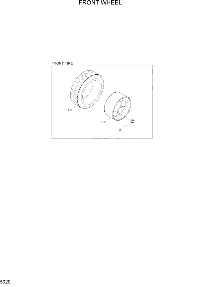 Схема запчастей Hyundai 20/25/30LC-7 - PAGE 5020 FRONT WHEEL СИСТЕМА УПРАВЛЕНИЯ