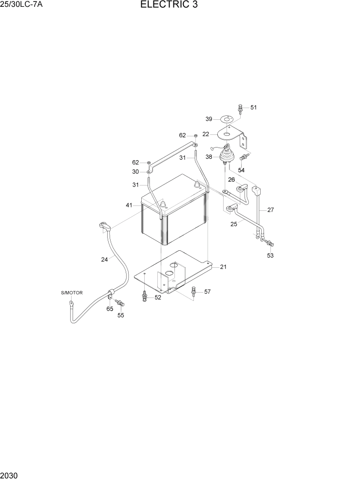 Схема запчастей Hyundai 25/30LC-7A - PAGE 2030 ELECTRIC 3 ЭЛЕКТРИЧЕСКАЯ СИСТЕМА