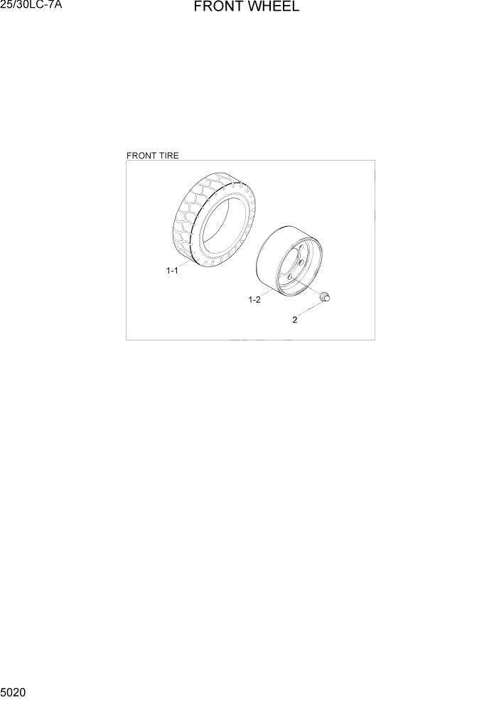Схема запчастей Hyundai 25/30LC-7A - PAGE 5020 FRONT WHEEL СИСТЕМА УПРАВЛЕНИЯ