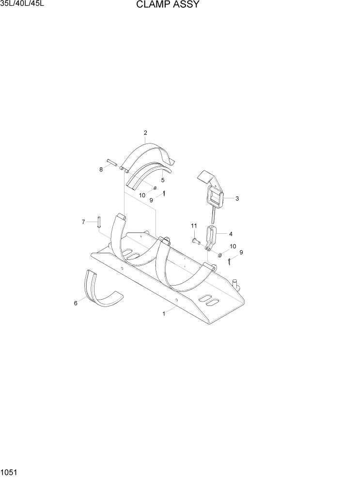 Схема запчастей Hyundai 35/40/45L - PAGE 1051 CLAMP ASSY СИСТЕМА ДВИГАТЕЛЯ