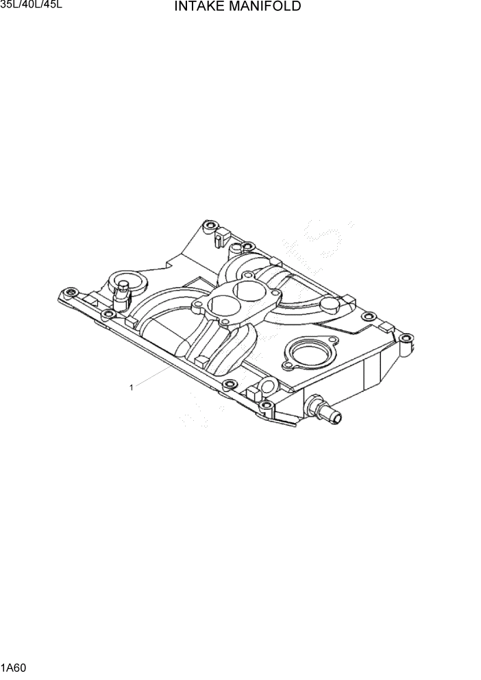 Схема запчастей Hyundai 35/40/45L - PAGE 1A60 INTAKE MANIFOLD СИСТЕМА ДВИГАТЕЛЯ