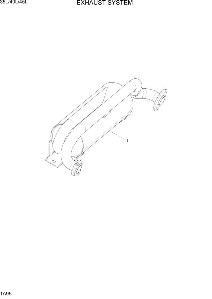 Схема запчастей Hyundai 35/40/45L - PAGE 1A95 EXHAUST SYSTEM СИСТЕМА ДВИГАТЕЛЯ