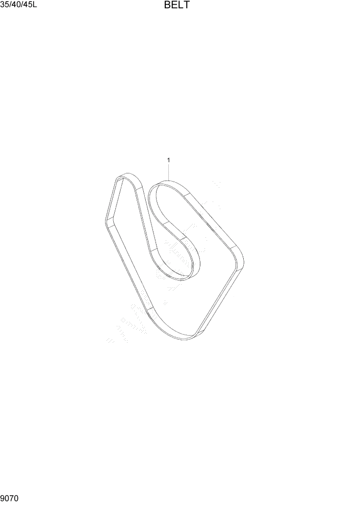 Схема запчастей Hyundai 35/40/45L - PAGE 9070 BELT ДВИГАТЕЛЬ БАЗА