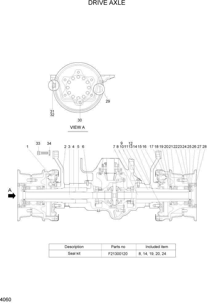Схема запчастей Hyundai HLF15/HLF18-5 - PAGE 4060 DRIVE AXLE СИЛОВАЯ СИСТЕМА
