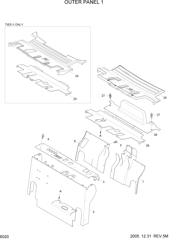 Схема запчастей Hyundai HLF15/HLF18-5 - PAGE 6020 OUTER PANEL 1 СТРУКТУРА