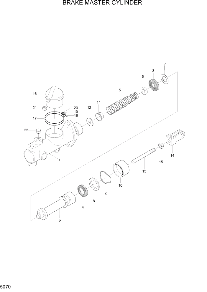 Схема запчастей Hyundai HLF20/HLF25/HLF30C-5 - PAGE 5070 BRAKE MASTER CYLINDER СИСТЕМА УПРАВЛЕНИЯ