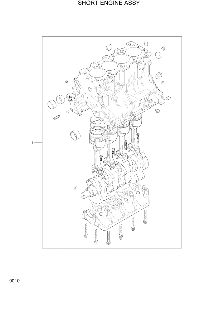 Схема запчастей Hyundai HLF15/HLF18-2 - PAGE 9010 SHORT ENGINE ASSY ДВИГАТЕЛЬ БАЗА