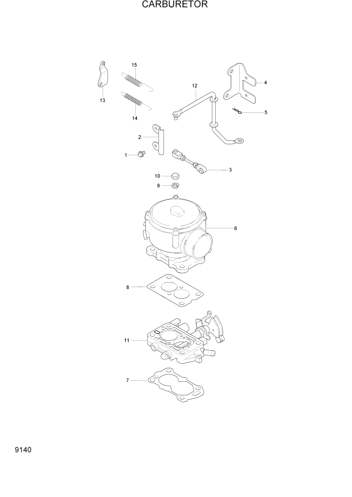 Схема запчастей Hyundai HLF15/HLF18-2 - PAGE 9140 CARBURETOR ДВИГАТЕЛЬ БАЗА