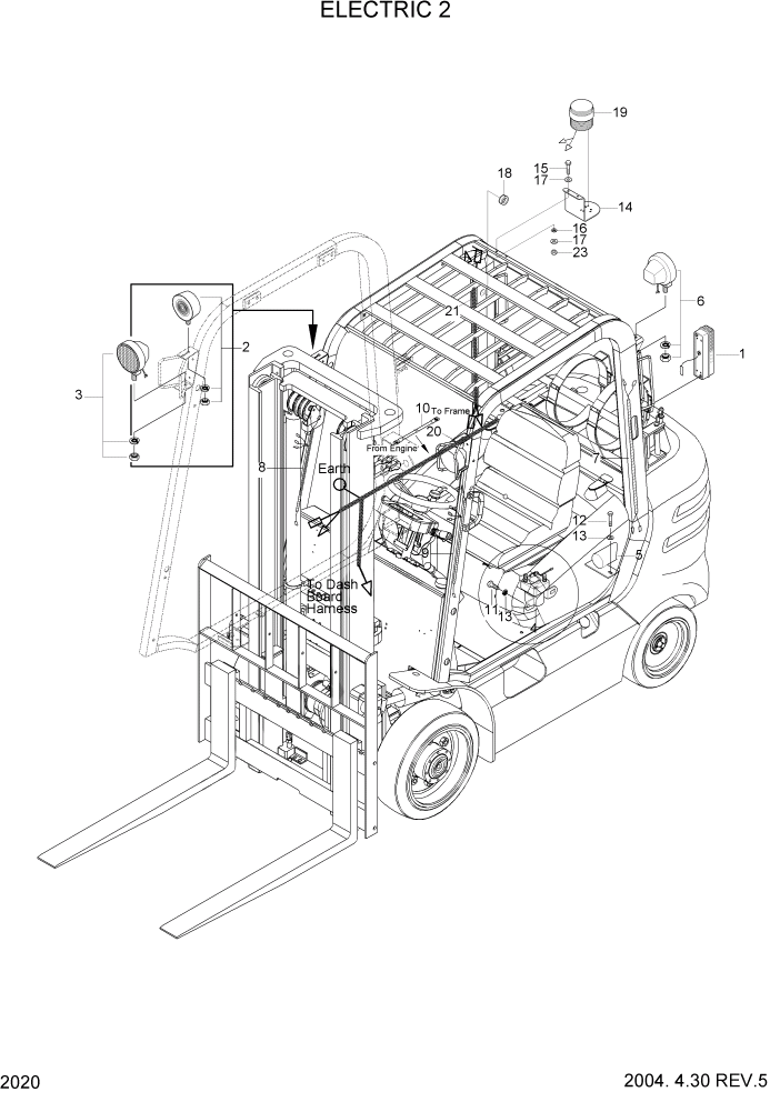 Схема запчастей Hyundai HLF20/HLF25/HLF30C-2 - PAGE 2020 ELECTRIC 2 ЭЛЕКТРИЧЕСКАЯ СИСТЕМА