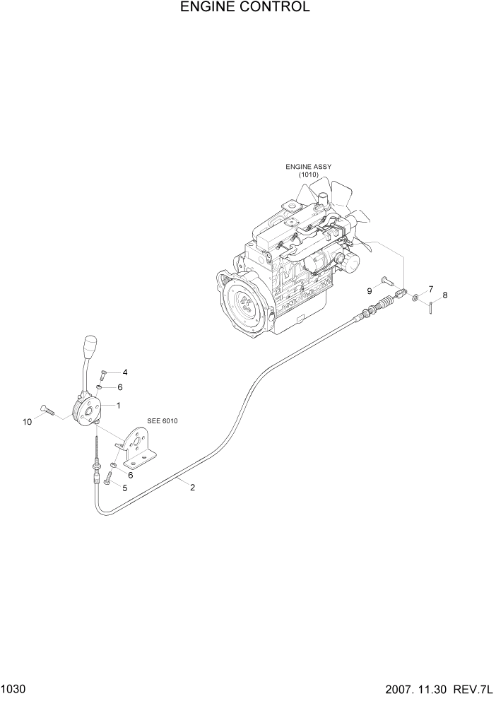 Схема запчастей Hyundai HSL650-7 - PAGE 1030 ENGINE CONTROL ДВИГАТЕЛЬ