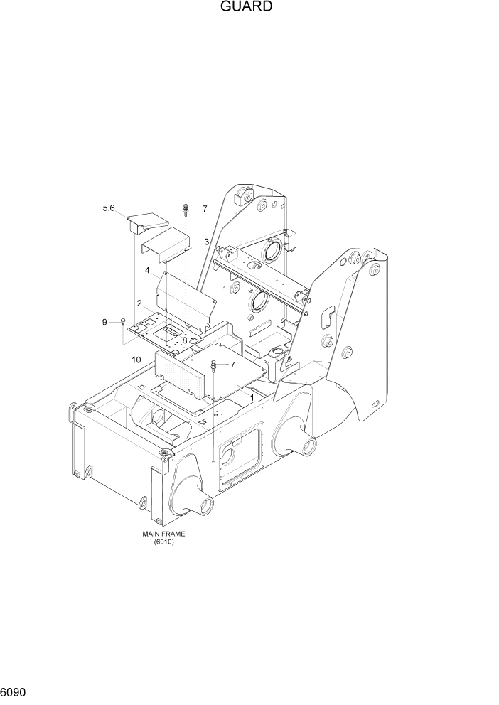 Схема запчастей Hyundai HSL650-7 - PAGE 6090 GUARD(FOOT REST) СТРУКТУРА