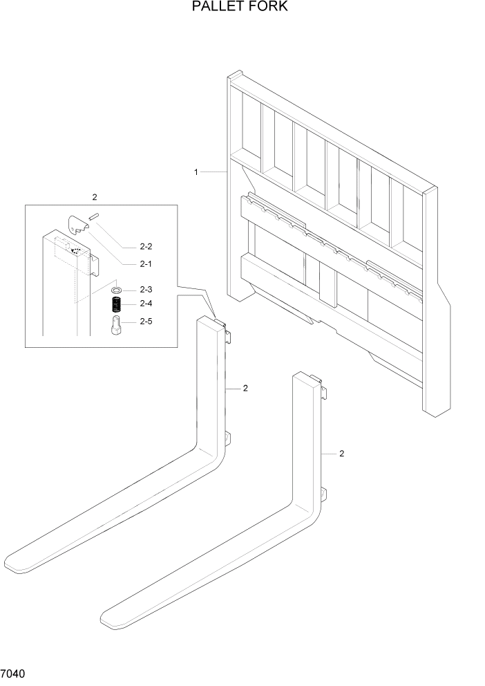 Схема запчастей Hyundai HSL650-7 - PAGE 7040 PALLET FORK РАБОЧЕЕ ОБОРУДОВАНИЕ