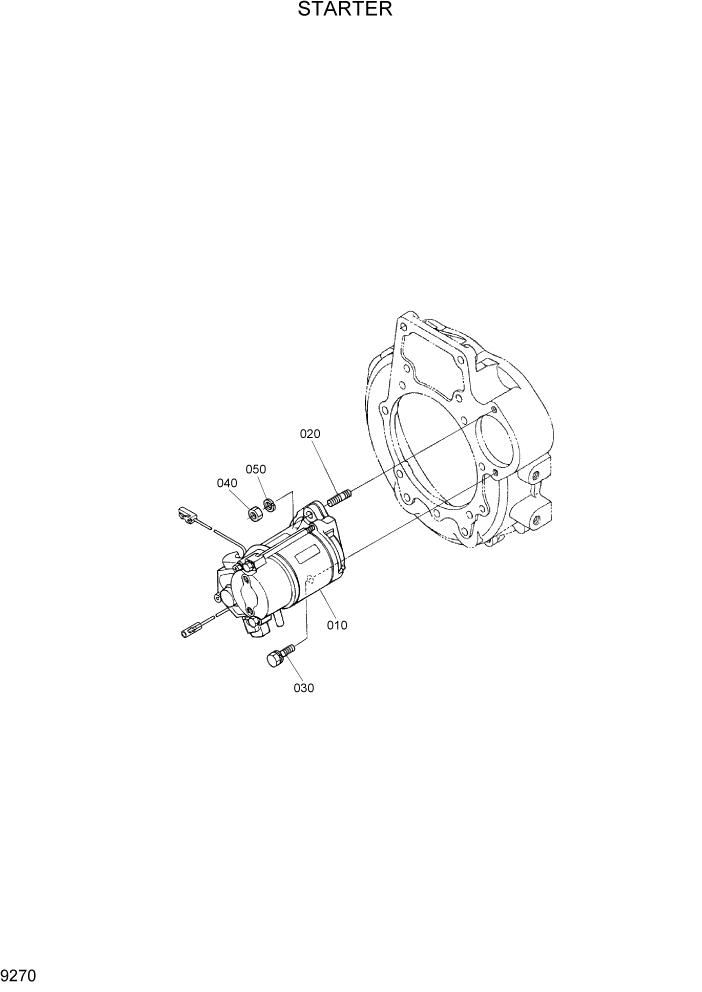 Схема запчастей Hyundai HSL650-7 - PAGE 9270 STARTER ДВИГАТЕЛЬ БАЗА
