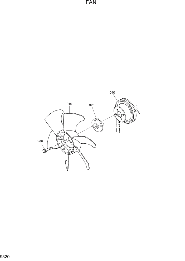 Схема запчастей Hyundai HSL650-7 - PAGE 9320 FAN ДВИГАТЕЛЬ БАЗА
