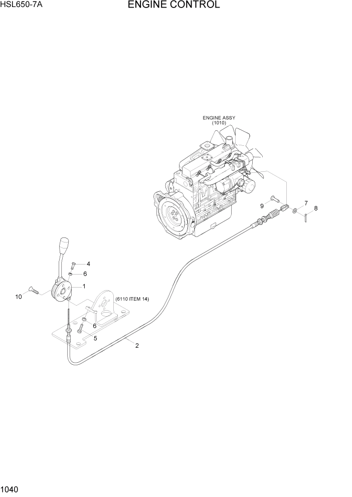Схема запчастей Hyundai HSL650-7A - PAGE 1040 ENGINE CONTROL ДВИГАТЕЛЬ