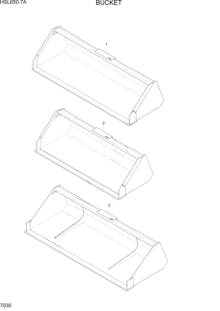 Схема запчастей Hyundai HSL650-7A - PAGE 7030 BUCKET РАБОЧЕЕ ОБОРУДОВАНИЕ