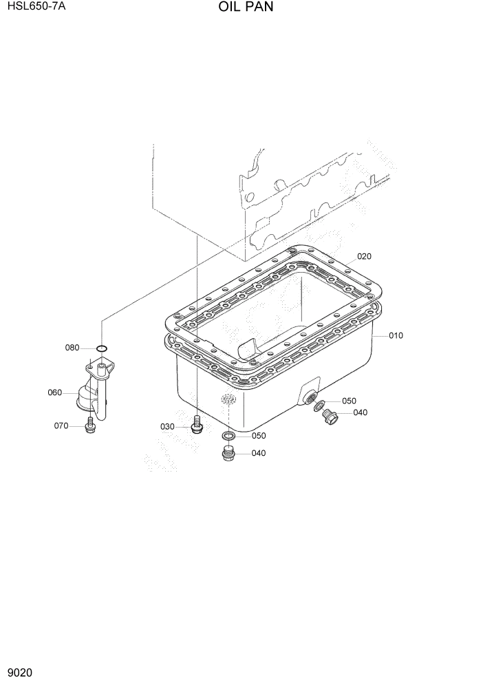 Схема запчастей Hyundai HSL650-7A - PAGE 9020 OIL PAN ДВИГАТЕЛЬ БАЗА