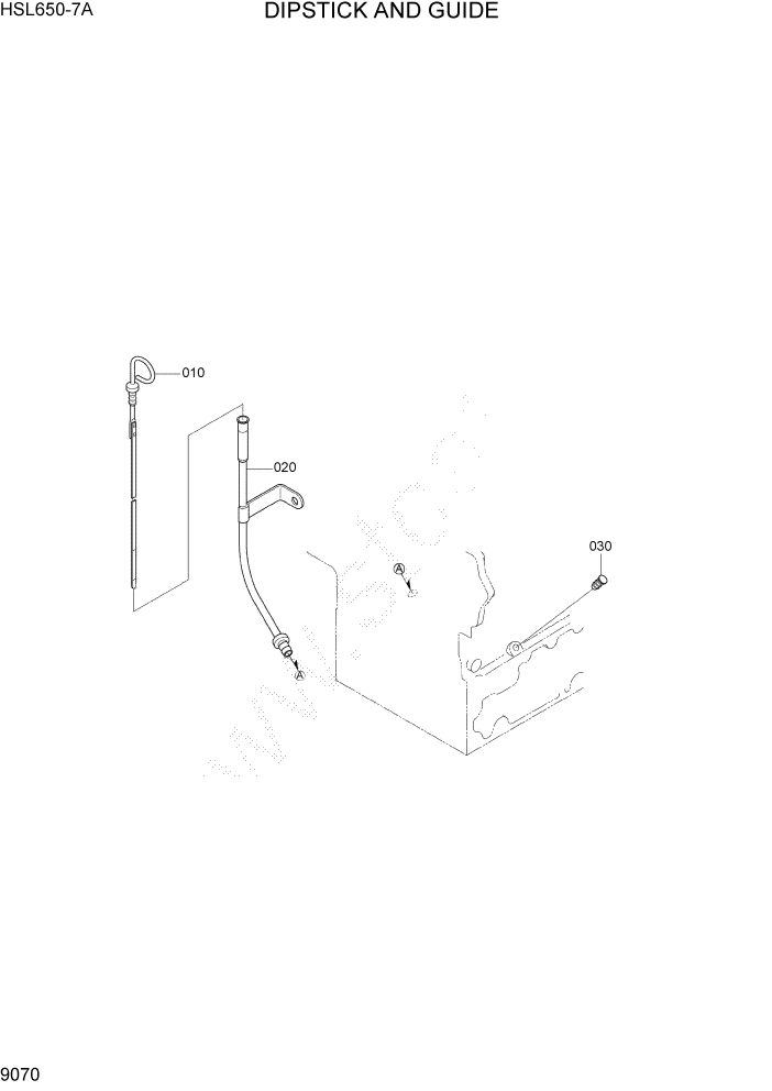 Схема запчастей Hyundai HSL650-7A - PAGE 9070 DIPSTICK AND GUIDE ДВИГАТЕЛЬ БАЗА