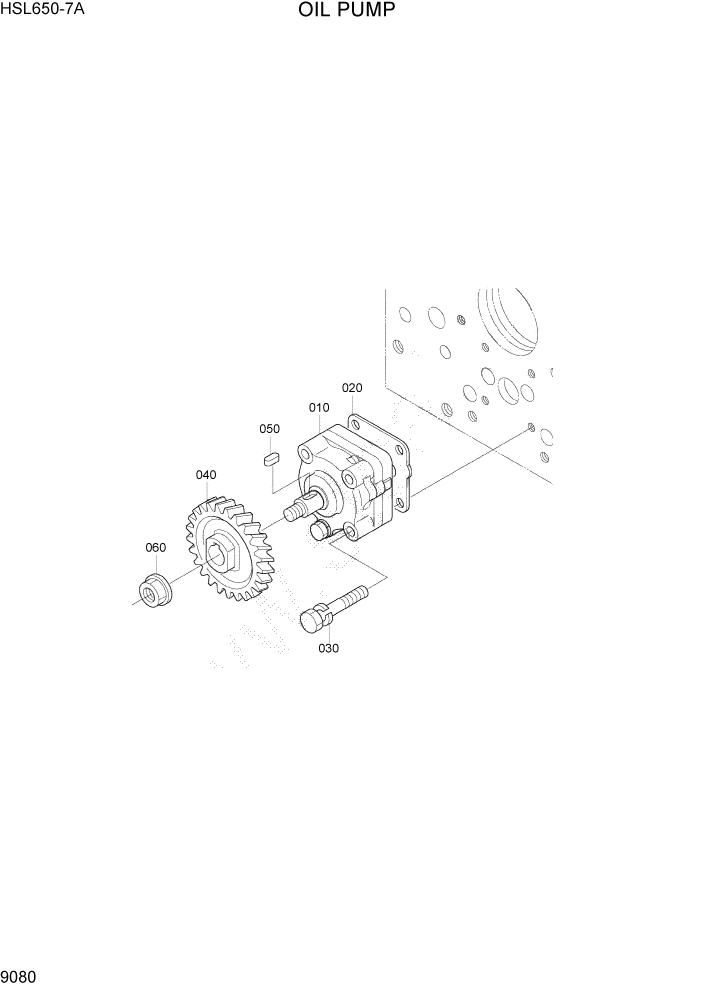 Схема запчастей Hyundai HSL650-7A - PAGE 9080 OIL PUMP ДВИГАТЕЛЬ БАЗА