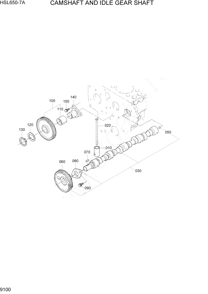 Схема запчастей Hyundai HSL650-7A - PAGE 9100 CAMSHAFT AND IDLE GEAR SHAFT ДВИГАТЕЛЬ БАЗА