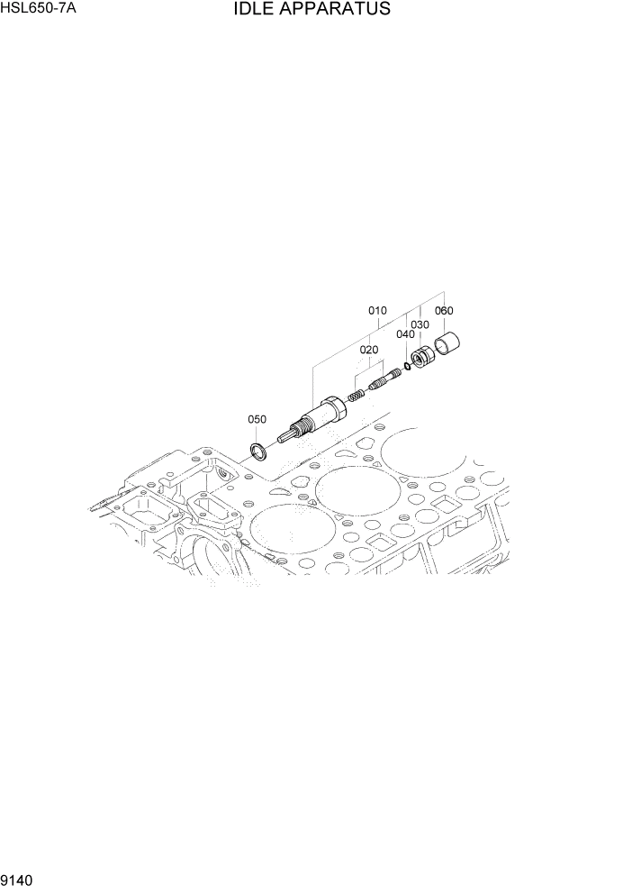 Схема запчастей Hyundai HSL650-7A - PAGE 9140 IDLE APPARATUS ДВИГАТЕЛЬ БАЗА