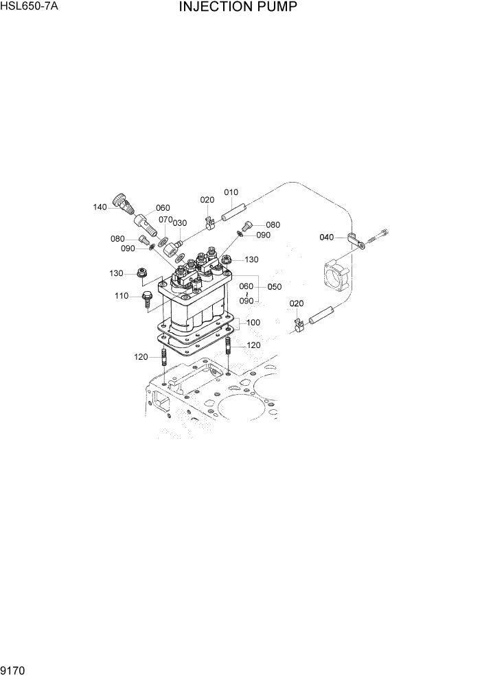 Схема запчастей Hyundai HSL650-7A - PAGE 9170 INJECTION PUMP ДВИГАТЕЛЬ БАЗА