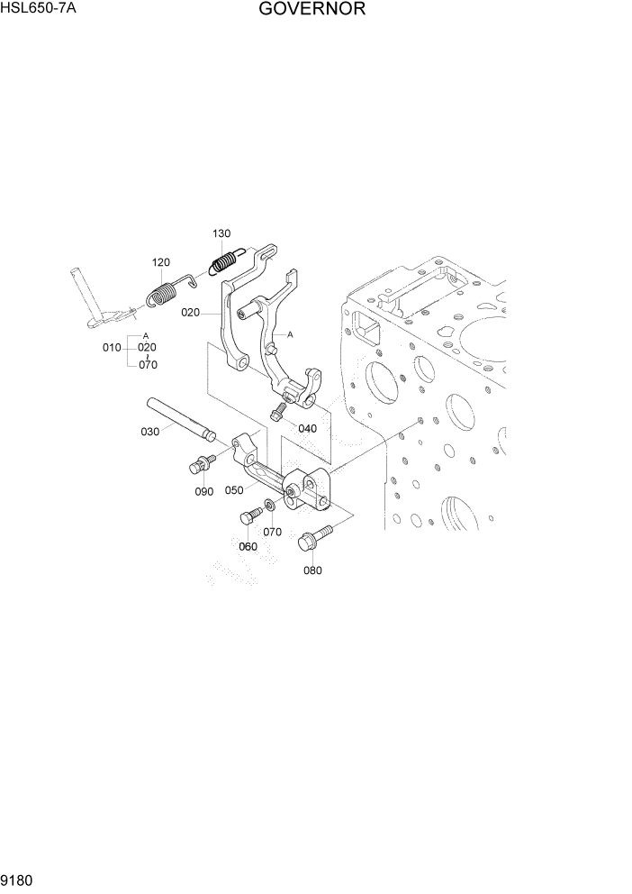 Схема запчастей Hyundai HSL650-7A - PAGE 9180 GOVERNOR ДВИГАТЕЛЬ БАЗА