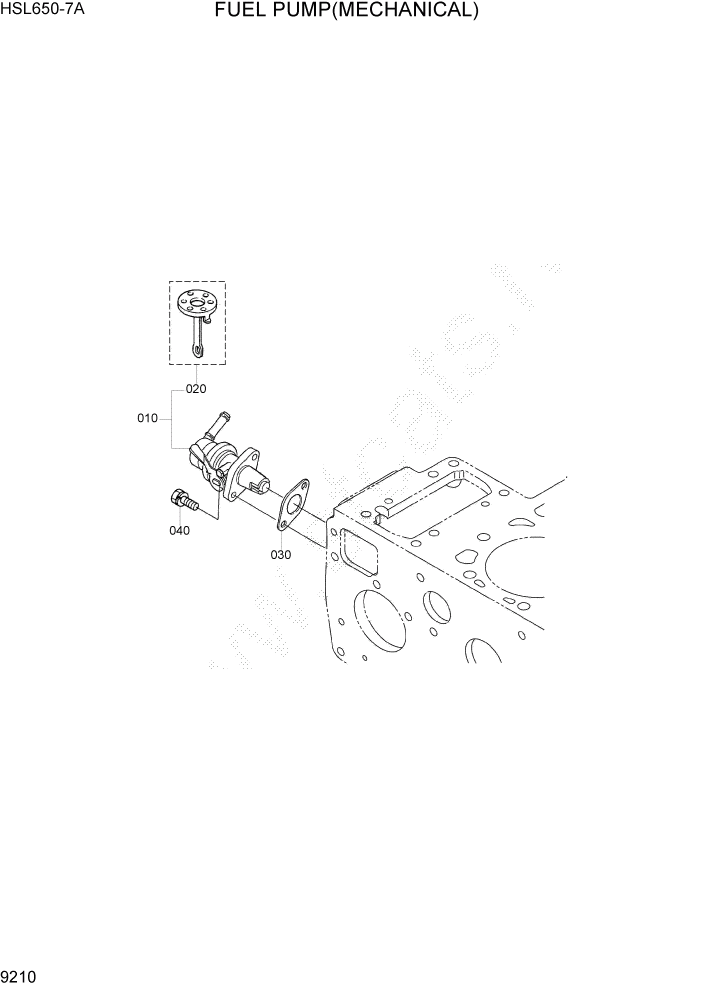 Схема запчастей Hyundai HSL650-7A - PAGE 9210 FUEL PUMP(MECHANICAL) ДВИГАТЕЛЬ БАЗА