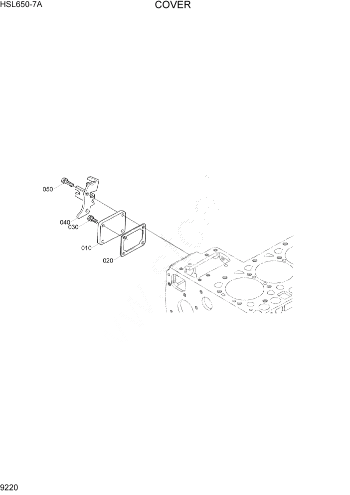 Схема запчастей Hyundai HSL650-7A - PAGE 9220 COVER ДВИГАТЕЛЬ БАЗА