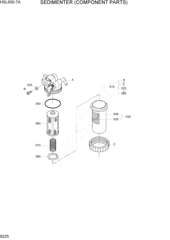 Схема запчастей Hyundai HSL650-7A - PAGE 9225 SEDIMENTER ДВИГАТЕЛЬ БАЗА