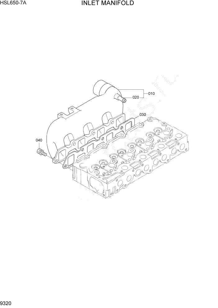 Схема запчастей Hyundai HSL650-7A - PAGE 9320 INLET MANIFOLD ДВИГАТЕЛЬ БАЗА