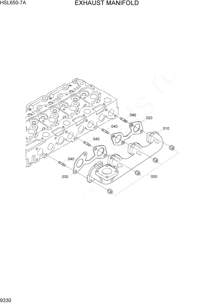 Схема запчастей Hyundai HSL650-7A - PAGE 9330 EXHAUST MANIFOLD ДВИГАТЕЛЬ БАЗА