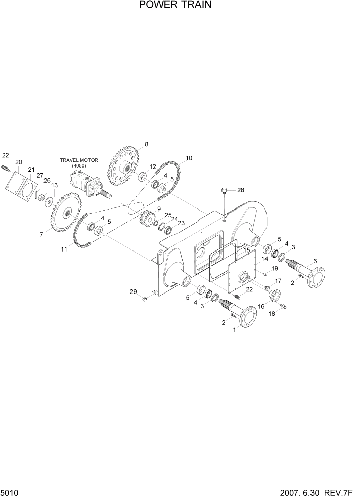 Схема запчастей Hyundai HSL800-7 - PAGE 5010 POWER TRAIN ТРАНСМИССИЯ