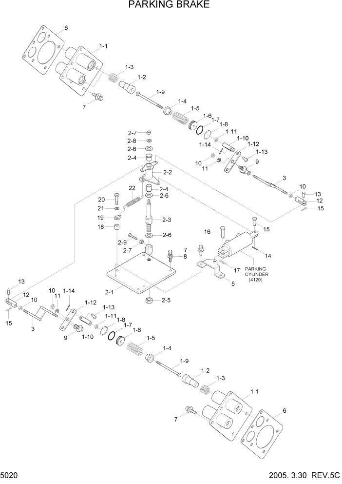 Схема запчастей Hyundai HSL800-7 - PAGE 5020 PARKING BRAKE ТРАНСМИССИЯ
