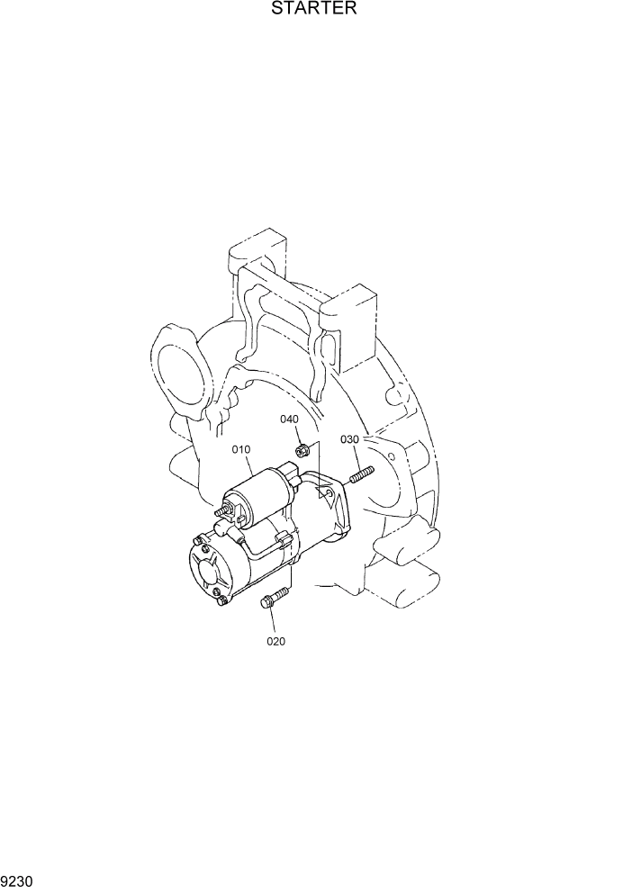 Схема запчастей Hyundai HSL800-7 - PAGE 9230 STARTER ДВИГАТЕЛЬ БАЗА