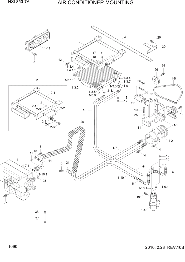 Схема запчастей Hyundai HSL850-7A - PAGE 1090 AIR CONDITIONER MOUNTING ДВИГАТЕЛЬ