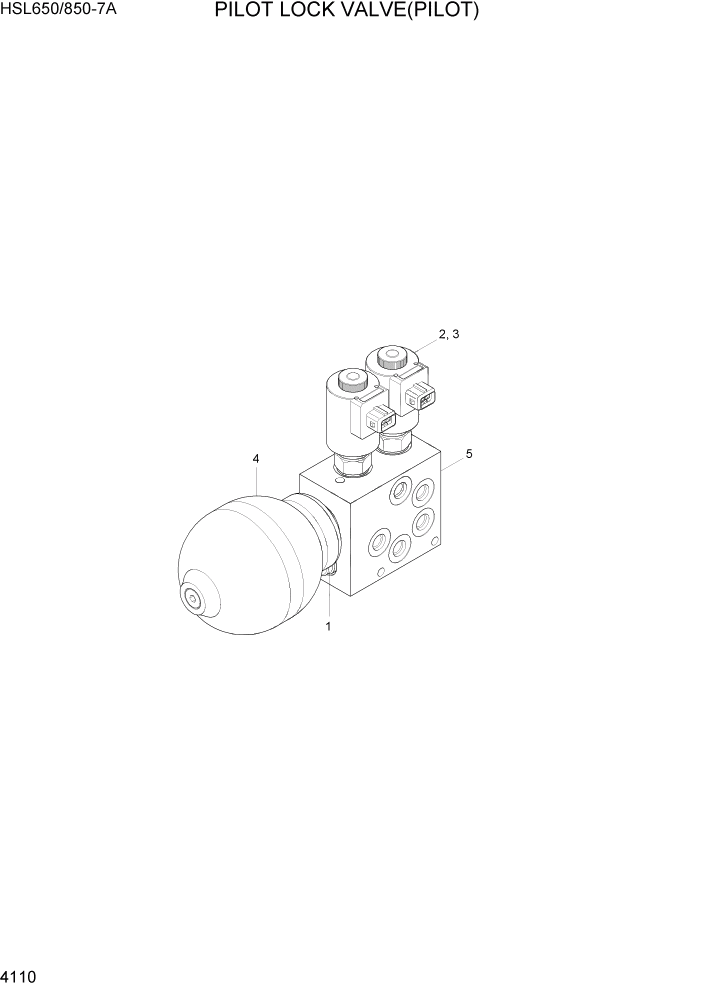 Схема запчастей Hyundai HSL850-7A - PAGE 4110 PILOT LOCK VALVE(PILOT) ГИДРАВЛИЧЕСКИЕ КОМПОНЕНТЫ