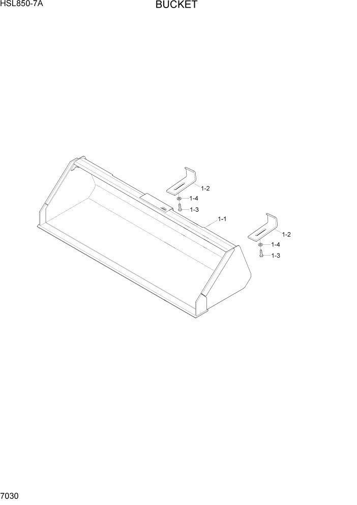 Схема запчастей Hyundai HSL850-7A - PAGE 7030 BUCKET РАБОЧЕЕ ОБОРУДОВАНИЕ