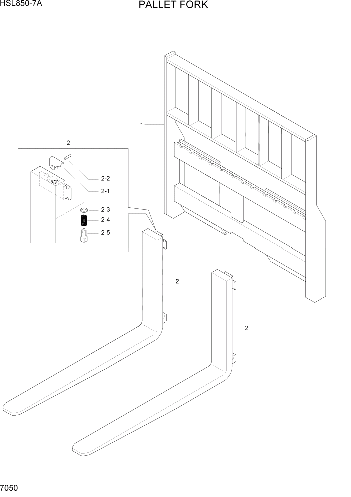 Схема запчастей Hyundai HSL850-7A - PAGE 7050 PALLET FORK РАБОЧЕЕ ОБОРУДОВАНИЕ