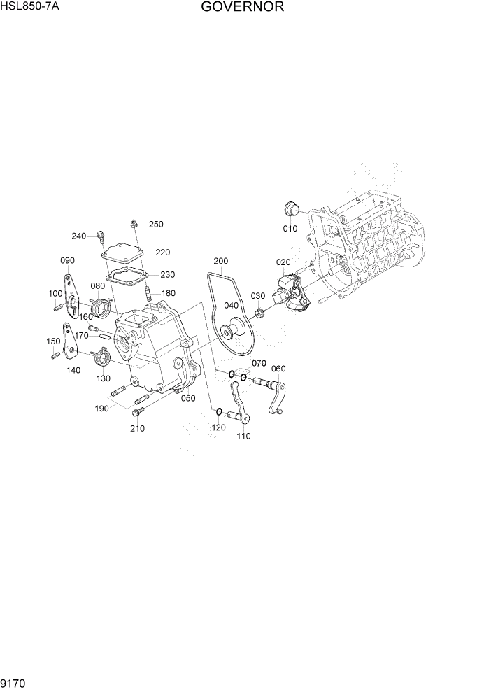 Схема запчастей Hyundai HSL850-7A - PAGE 9170 GOVERNOR ДВИГАТЕЛЬ БАЗА