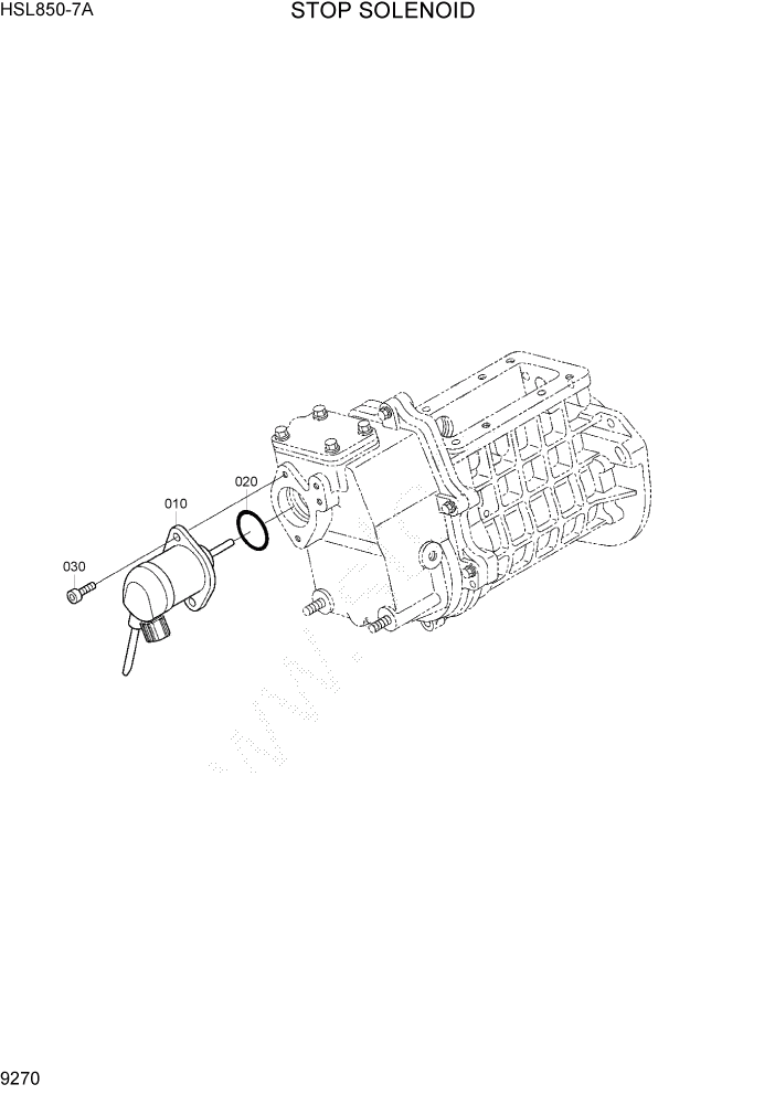 Схема запчастей Hyundai HSL850-7A - PAGE 9270 STOP SOLENOID ДВИГАТЕЛЬ БАЗА