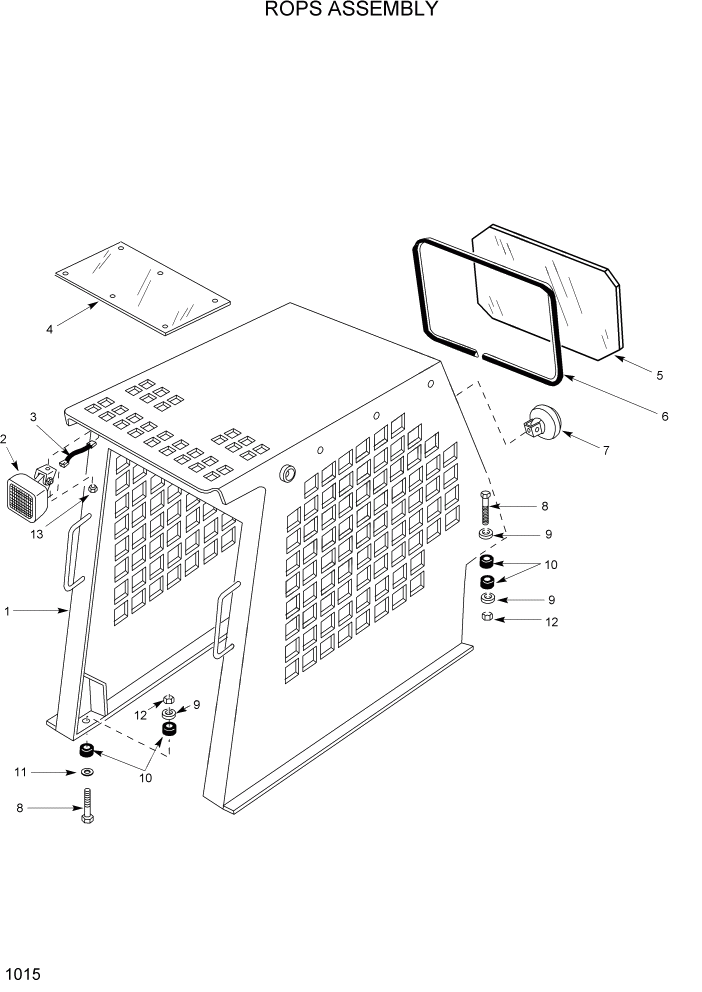 Схема запчастей Hyundai HSL400T - PAGE 1015 ROPS ASSEMBLY ГЛАВНАЯ РАМА