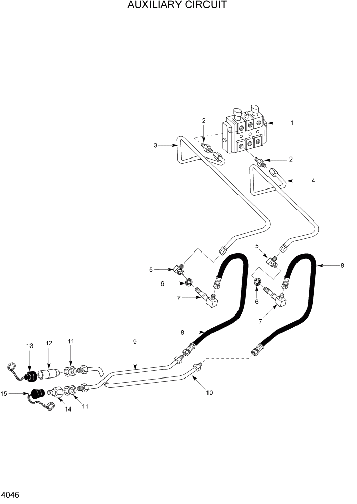 Схема запчастей Hyundai HSL400T - PAGE 4046 AUXILIARY CIRCUIT ГИДРАВЛИЧЕСКАЯ СИСТЕМА