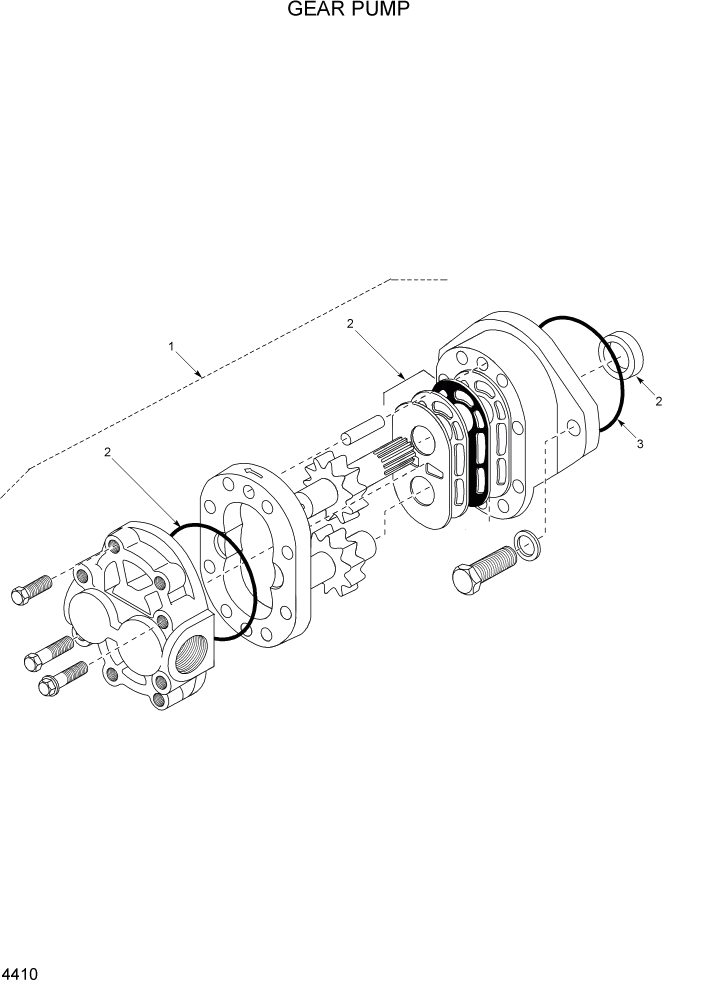 Схема запчастей Hyundai HSL400T - PAGE 4410 GEAR PUMP ГИДРАВЛИЧЕСКАЯ СИСТЕМА