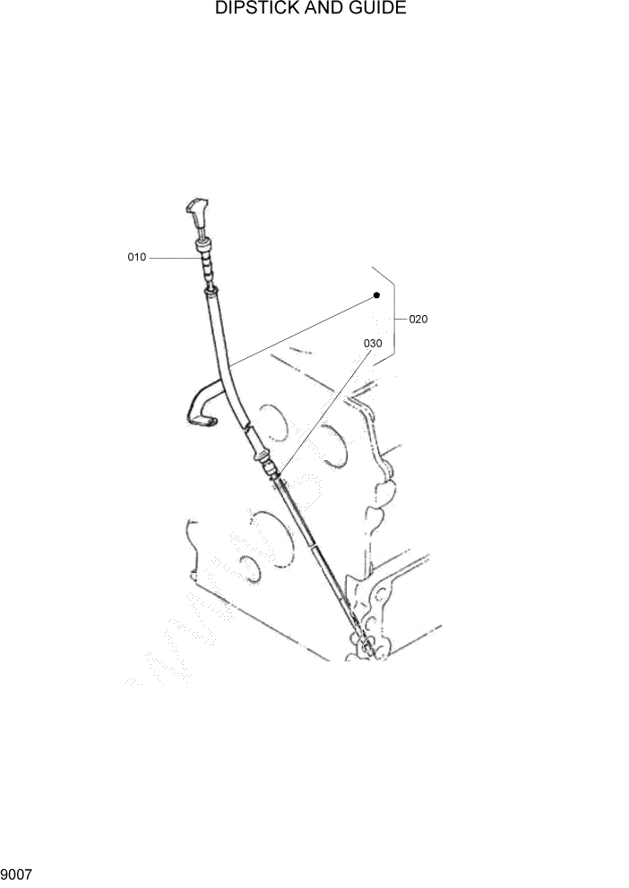 Схема запчастей Hyundai HSL400T - PAGE 9007 DIPSTICK AND GUIDE ДВИГАТЕЛЬ БАЗА